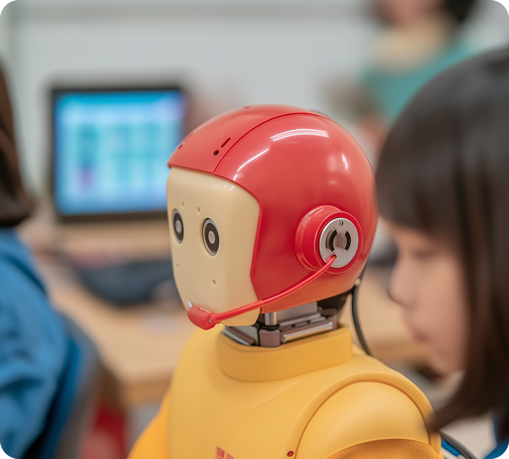 Professional workspace with robot